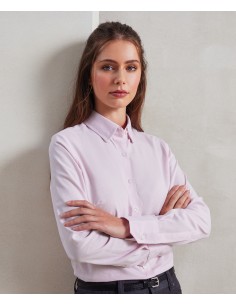 P-PR338-Womens Cotton Rich Oxford Stripes Shirt 2